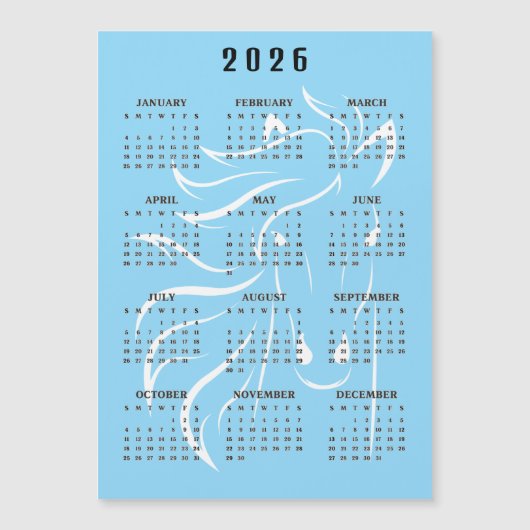 Schönes Pferdedesign 2026 Kalender Magnetkarte (Vorderseite)