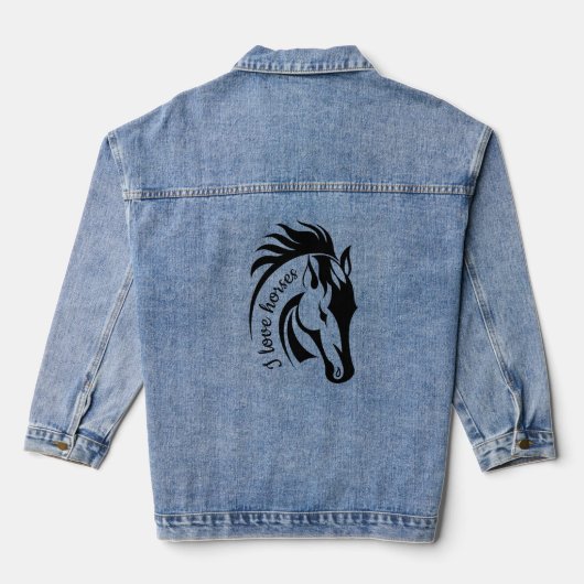 Schönes Pferdedesign Denim Jacket Jeansjacke (Rückseite)
