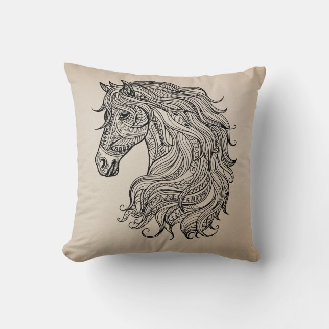 Schönes PferdeEquine Kissen (Vorderseite)