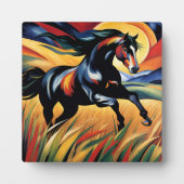 Schönes Pferdegalopp im Weizenfeld Fotoplatte (Vorderseite)