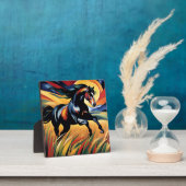 Schönes Pferdegalopp im Weizenfeld Fotoplatte (InSitu)