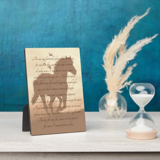 Schönes Pferdegedicht Fotoplatte (Seite)