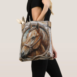 Schönes Pferderücken Holzschnitzen Tasche