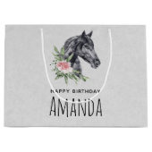 Schönes Pferdeschlittenportrait Wasserfarbe Geburt Große Geschenktüte (Vorderseite)