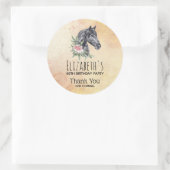 Schönes Pferdeschlittenportrait Wasserfarbe Geburt Runder Aufkleber (Tasche)