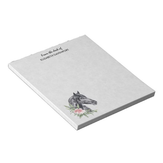 Schönes Pferdeschlittenportrait Wasserfarbe Notizblock (angewinkelt)