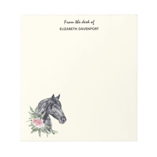 Schönes Pferdeschlittenportrait Wasserfarbe Notizblock (Vorderseite)