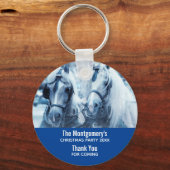 Schönes Pferdeteam Winterfahrt Foto Party Schlüsselanhänger (Vorderseite)