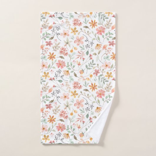 Schönes Pfirsichblumenmuster Badhandtuch Set (Handtuch)