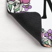 Schönes Pfirsichfarbenes Lila rosafarbenes Monogra Mousepad (Ecke)