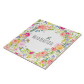 Schönes pfirsichrosa Gelbe Farbe Blüte Fliese (Seite)