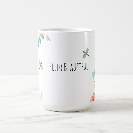 Schönes pfirsichrosa Gelbe Farbe Blüte Kaffeetasse (Mittel)