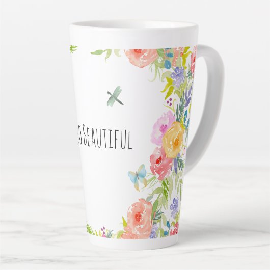 Schönes pfirsichrosa Gelbe Farbe Blüte Milchtasse (Rechte Ecke)