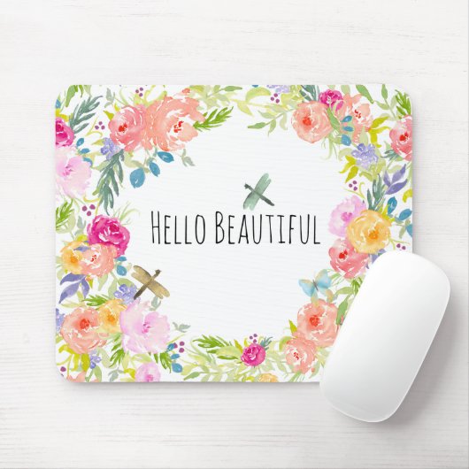 Schönes pfirsichrosa Gelbe Farbe Blüte Mousepad (Mit Mouse)