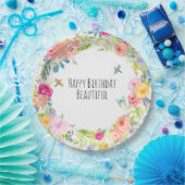 Schönes pfirsichrosa Gelbe Farbe Blüte Pappteller (Party)