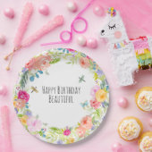 Schönes pfirsichrosa Gelbe Farbe Blüte Pappteller (Party)