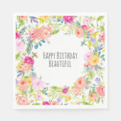 Schönes pfirsichrosa Gelbe Farbe Blüte Serviette (Vorderseite)