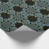 Schönes phantastisch-blaues Gelb Geschenkpapier (Ecke)