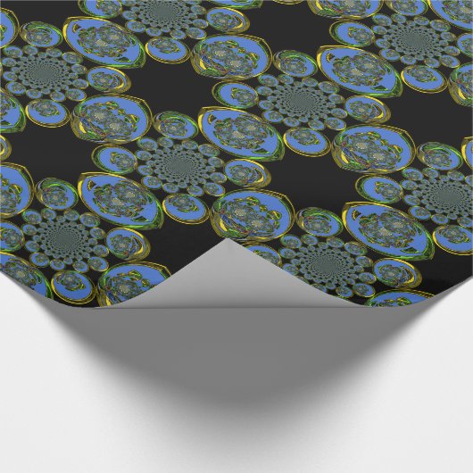 Schönes phantastisch-blaues Gelb Geschenkpapier (Ecke)