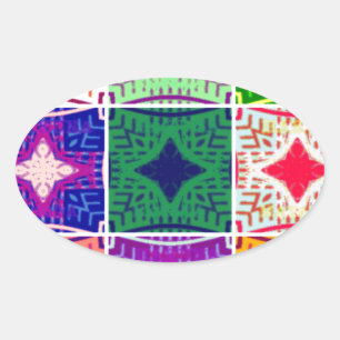 Schönes Phantastisches afrikanisches Druckmuster Ovaler Aufkleber