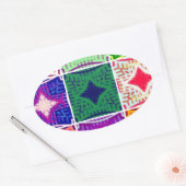 Schönes Phantastisches afrikanisches Druckmuster Ovaler Aufkleber (Umschlag)