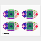 Schönes Phantastisches afrikanisches Druckmuster Ovaler Aufkleber (Blatt)