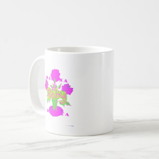 Schönes Phantastisches Baby Pink Inspiration Blume Kaffeetasse (Vorderseite Links)