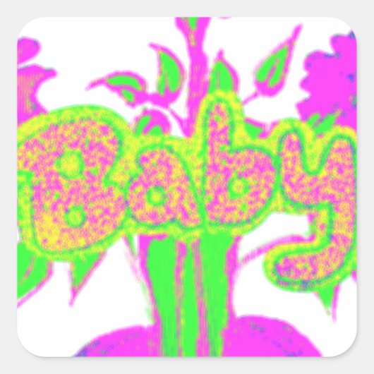 Schönes Phantastisches Baby Pink Inspiration Blume Quadratischer Aufkleber (Vorderseite)