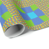 Schönes Phantastisches blaues Cyan Kunstdruckdesig Geschenkpapier (Rolleneckpunkt)