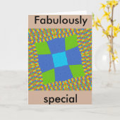 Schönes Phantastisches blaues Cyan Kunstdruckdesig Karte (Gelbe Blume)