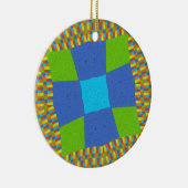 Schönes Phantastisches blaues Cyan Kunstdruckdesig Keramik Ornament (Rechts)