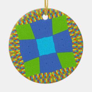 Schönes Phantastisches blaues Cyan Kunstdruckdesig Keramik Ornament