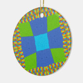 Schönes Phantastisches blaues Cyan Kunstdruckdesig Keramik Ornament (Links)