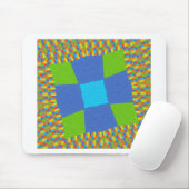 Schönes Phantastisches blaues Cyan Kunstdruckdesig Mousepad (Mit Mouse)