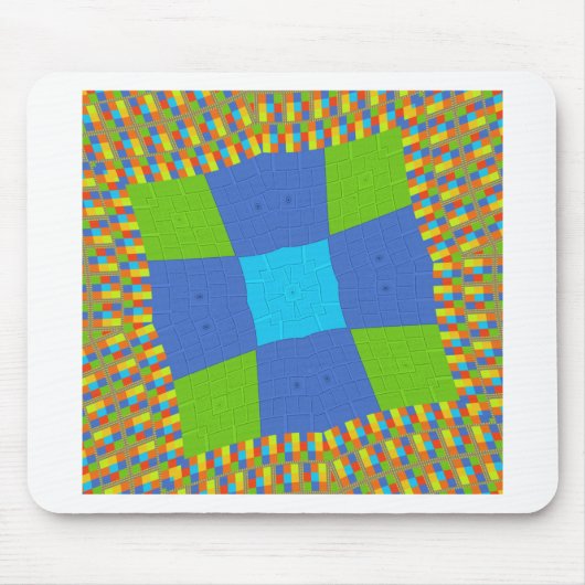Schönes Phantastisches blaues Cyan Kunstdruckdesig Mousepad (Vorne)