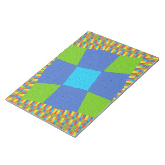 Schönes Phantastisches blaues Cyan Kunstdruckdesig Notizblock (angewinkelt)