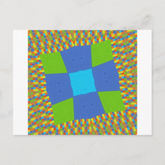 Schönes Phantastisches blaues Cyan Kunstdruckdesig Postkarte (Vorderseite)