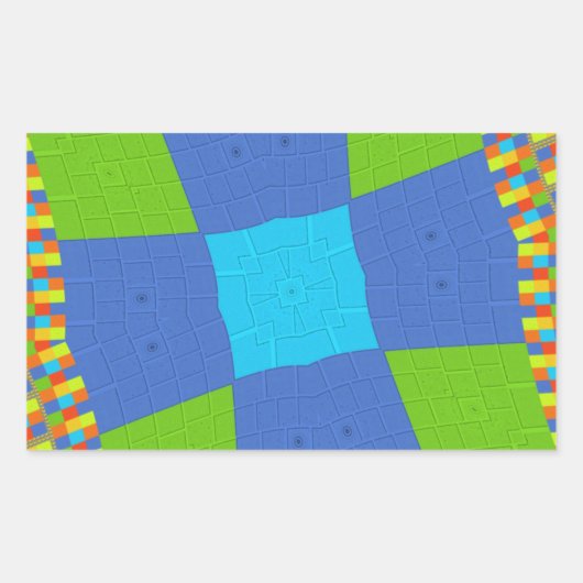 Schönes Phantastisches blaues Cyan Kunstdruckdesig Rechteckiger Aufkleber (Vorderseite)