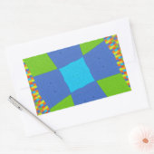 Schönes Phantastisches blaues Cyan Kunstdruckdesig Rechteckiger Aufkleber (Umschlag)