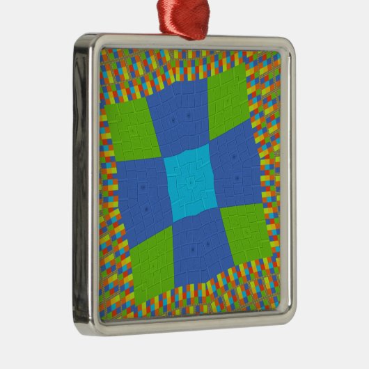 Schönes Phantastisches blaues Cyan Kunstdruckdesig Silbernes Ornament (Rechts)