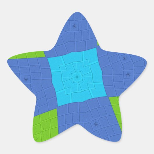 Schönes Phantastisches blaues Cyan Kunstdruckdesig Stern-Aufkleber (Vorderseite)