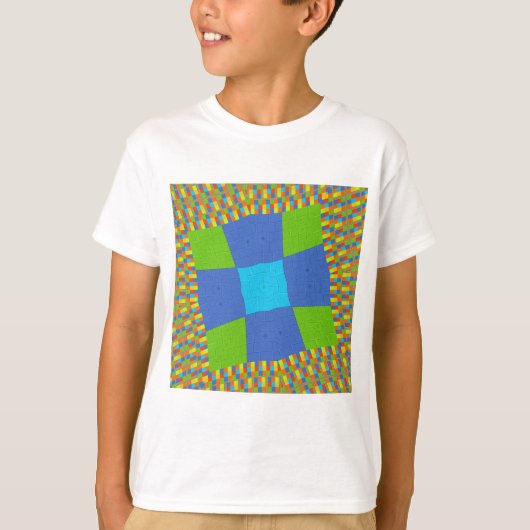 Schönes Phantastisches blaues Cyan Kunstdruckdesig T-Shirt (Vorderseite)