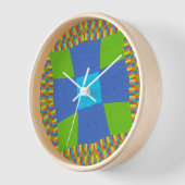 Schönes Phantastisches blaues Cyan Kunstdruckdesig Wanduhr (Winkel)