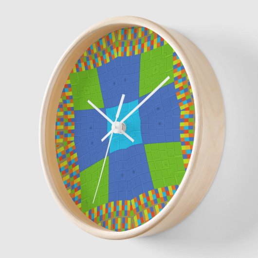 Schönes Phantastisches blaues Cyan Kunstdruckdesig Wanduhr (Winkel)