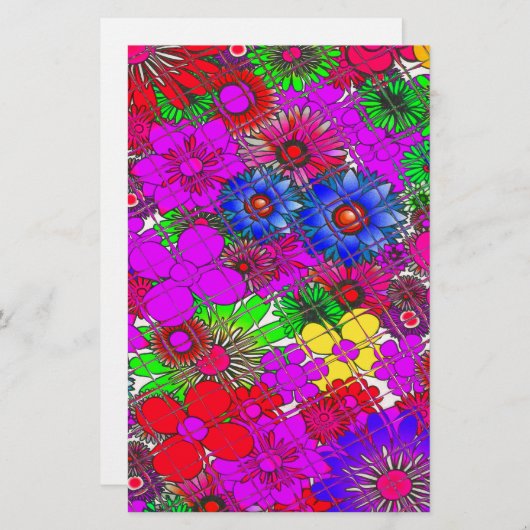 Schönes Phantastisches Blumenmuster Briefpapier (Vorne/Hinten)