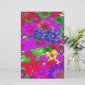 Schönes Phantastisches Blumenmuster Briefpapier (Stehend Vorderseite)