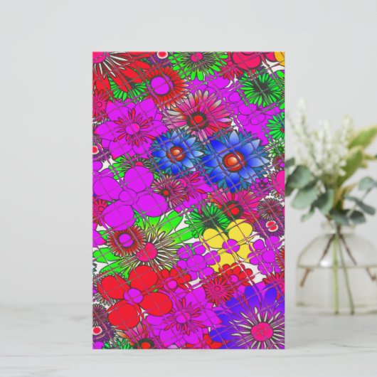 Schönes Phantastisches Blumenmuster Briefpapier (Stehend Vorderseite)