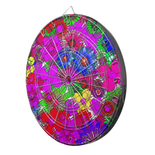 Schönes Phantastisches Blumenmuster Dartscheibe (Vorderseite rechts)