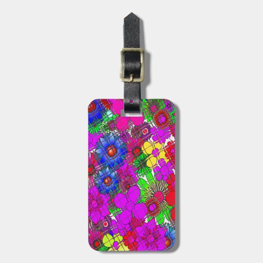 Schönes Phantastisches Blumenmuster Gepäckanhänger (Vorderseite vertikal)