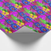 Schönes Phantastisches Blumenmuster Geschenkpapier (Ecke)